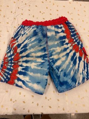 Red, White & Blue Tie-Dye swim Shorts